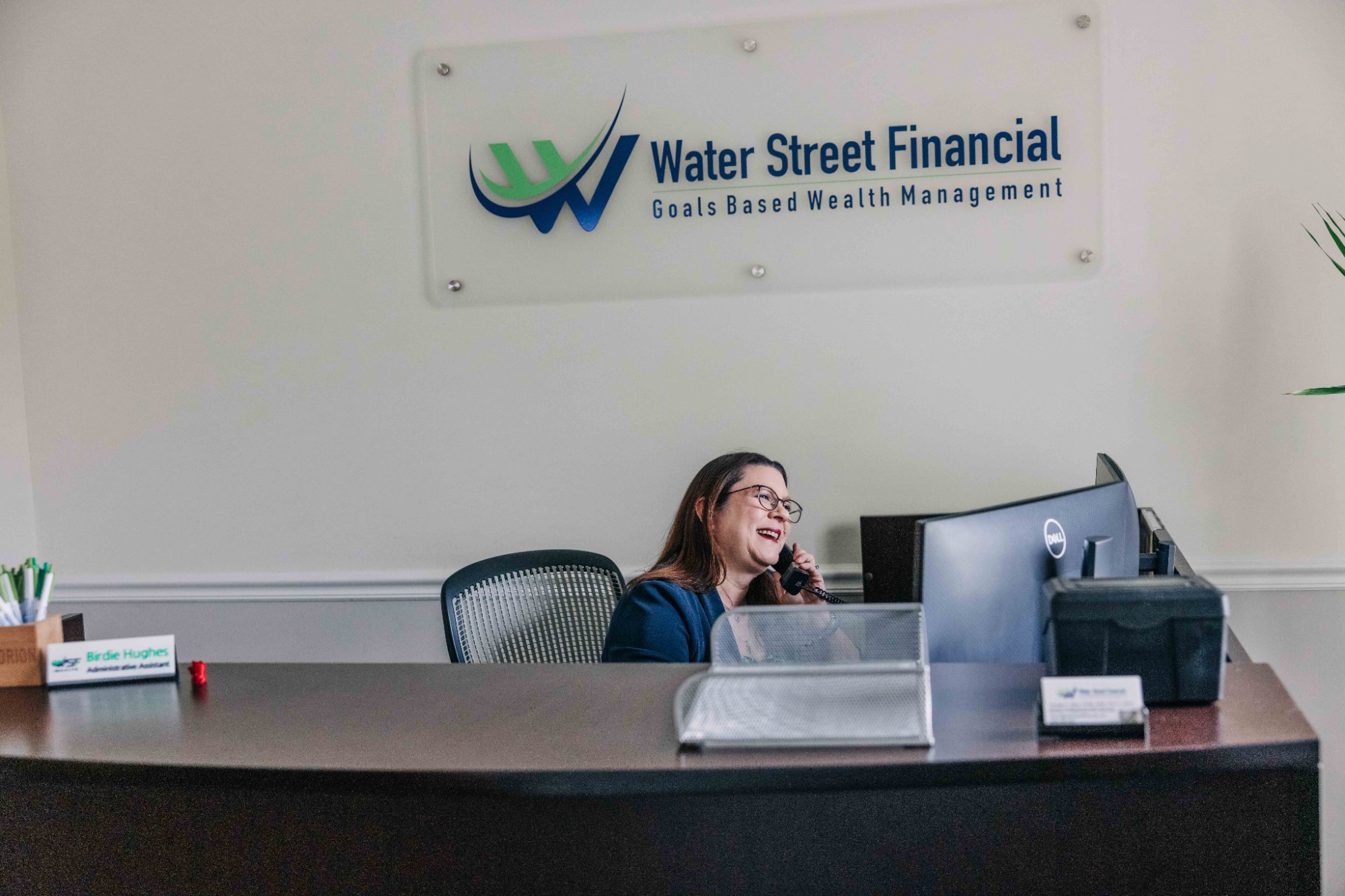Water Street Financial receptionist ready to help in Winchester VA