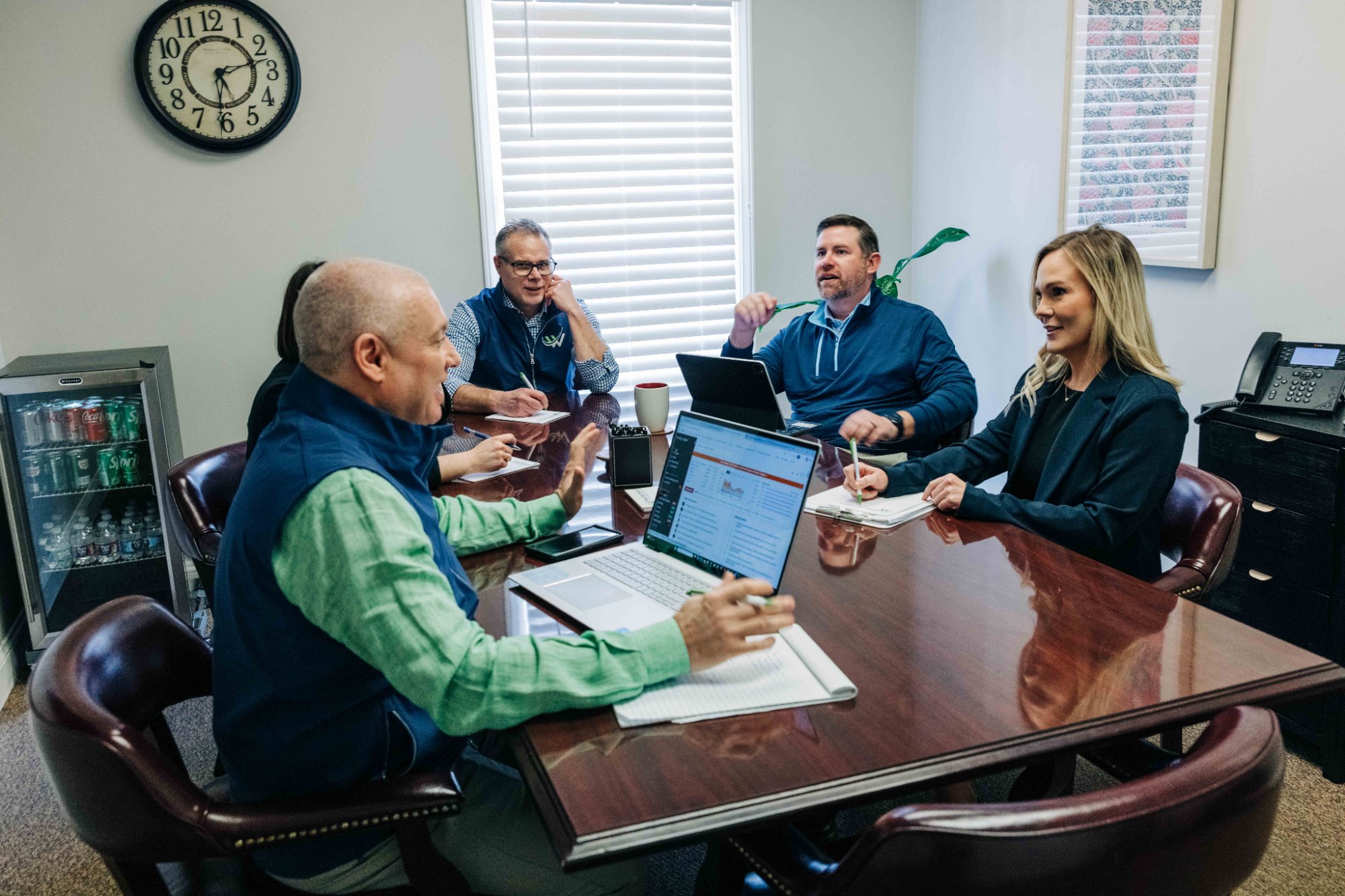 Water Street Financial advisors reviewing investment portfolios in Winchester VA